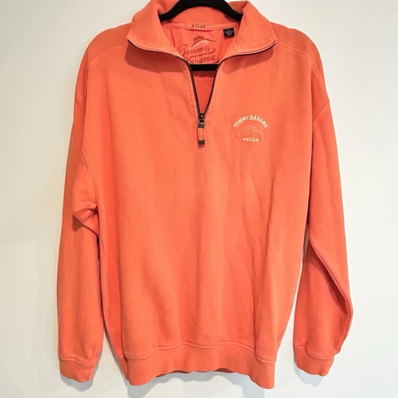 Tommy Bahama Other - Tommy Bahama Relax Pullover‎ Classic Preppy Mens Medium 1/4 Zip Orange